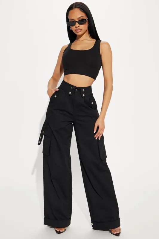 It's Cool Cargo Pant - Black sold by Fashion Nova