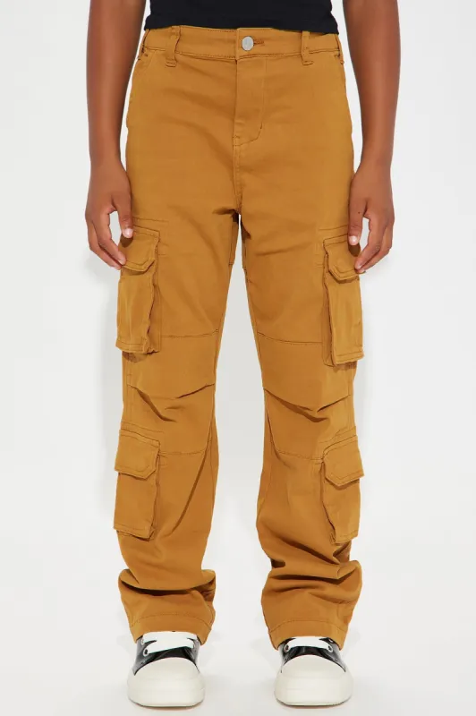 Mini Meet Me Halfway Straight Leg Cargo Pant - Yellow sold by Fashion Nova