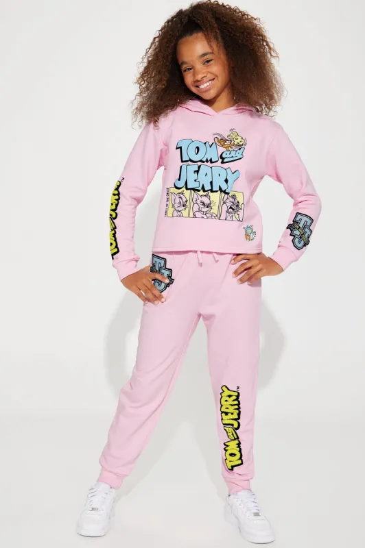 Mini Tom & Jerry Fleece Jogger Set - Pink made by Fashion Nova