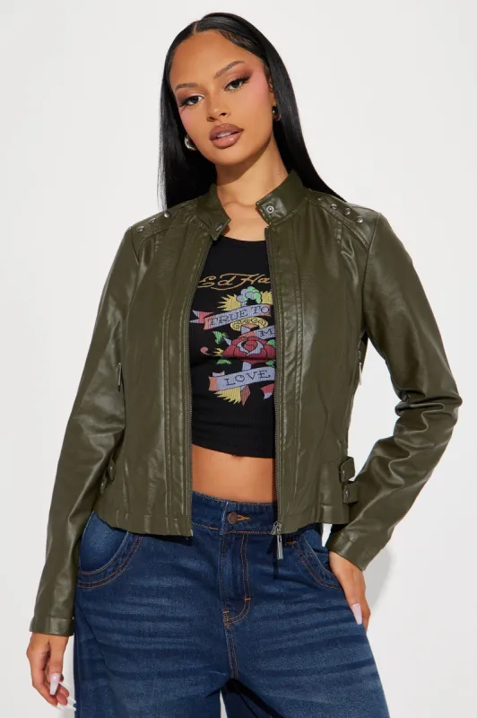 All About Me Faux Leather Jacket - Brown sold by Fashion Nova