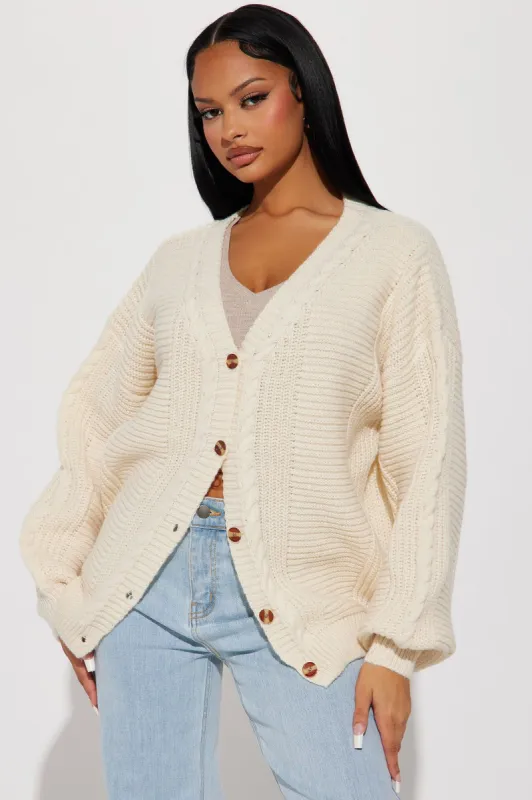 Couch Convo Cardigan - Cream sold by Fashion Nova