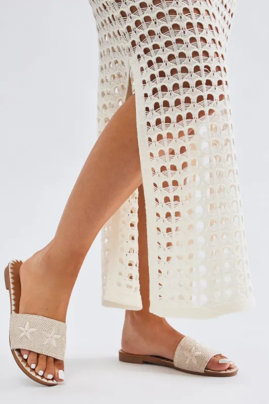 Wish On A Starfish Flat Sandals - Beige sold by Fashion Nova