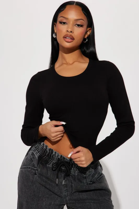 Aria Ribbed Top - Black sold by Fashion Nova