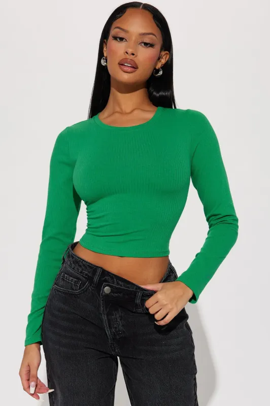 Aria Ribbed Top - Green sold by Fashion Nova