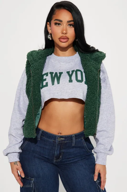 Loving This Sherpa Vest - Hunter sold by Fashion Nova
