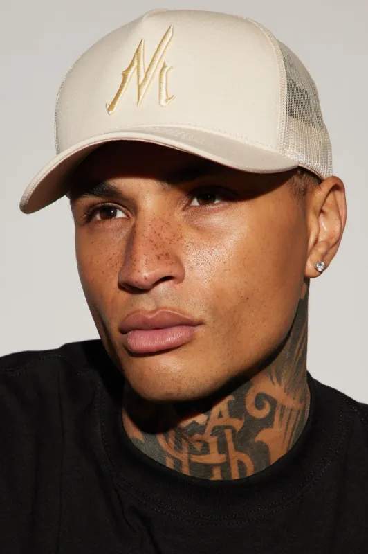 Novamen Twill Trucker Hat - Stone sold by Fashion Nova