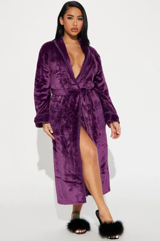 Self Care Plush PJ Robe - Purple sold by Fashion Nova