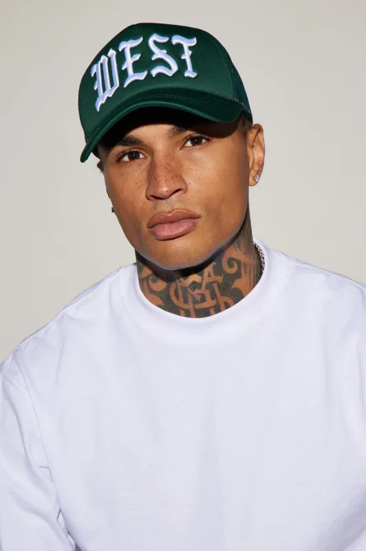 West Side Twill Trucker Hat - Green sold by Fashion Nova