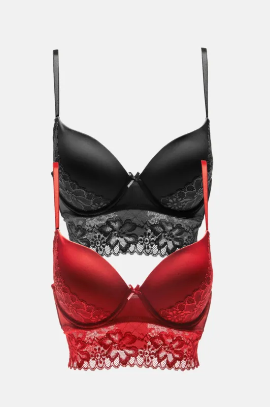 Unforgettable Push Up 2 Pack Bras - Rust/combo sold by Fashion Nova