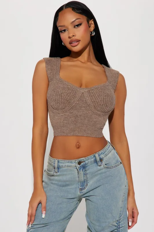 Ruth Sweater Top - Taupe made by Fashion Nova
