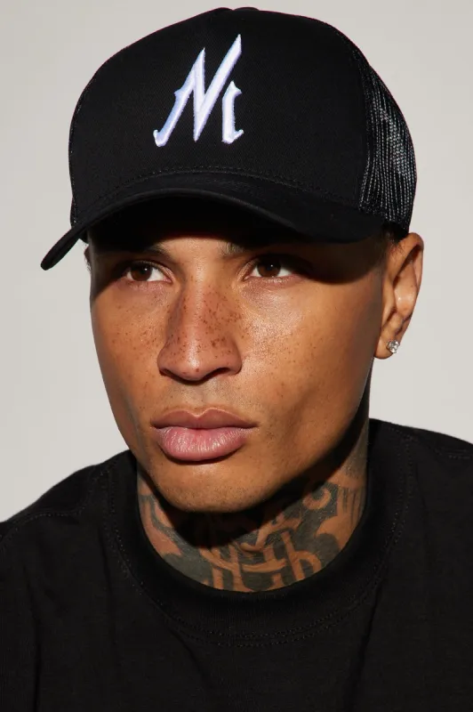 Novamen Twill Trucker Hat - Black sold by Fashion Nova