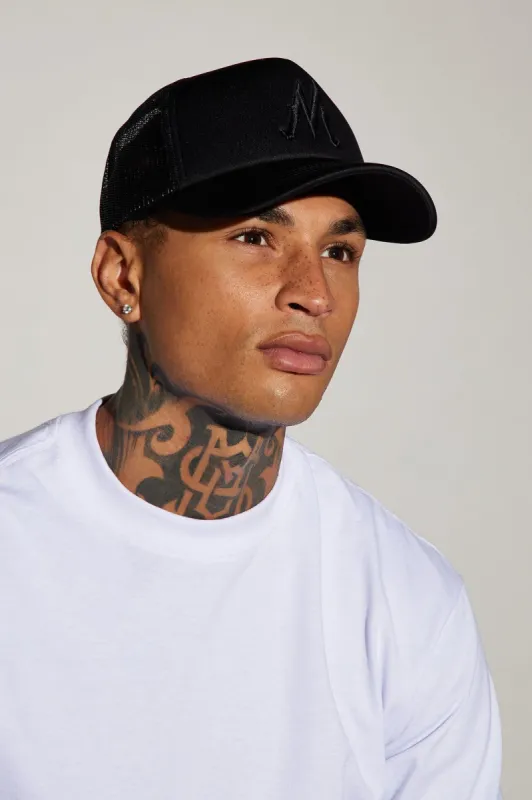 Novamen Trucker Hat - Black/Black sold by Fashion Nova