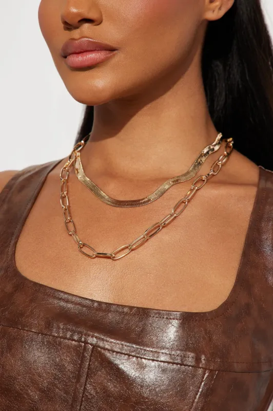 Out Til Dawn Necklace - Gold made by Fashion Nova