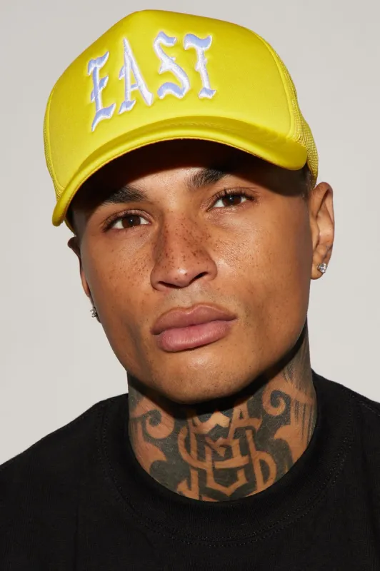 East Side Trucker Hat - Yellow sold by Fashion Nova