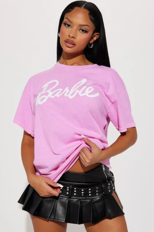 Barbie Vintage Washed Graphic Tee - Pink/combo sold by Fashion Nova