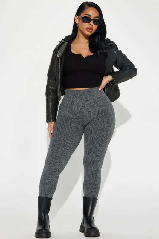 Stacy Seamless Cable Legging - Charcoal sold by Fashion Nova