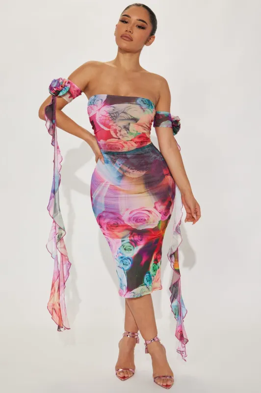 Timeless Crush Mesh Midi Dress - Pink sold by Fashion Nova