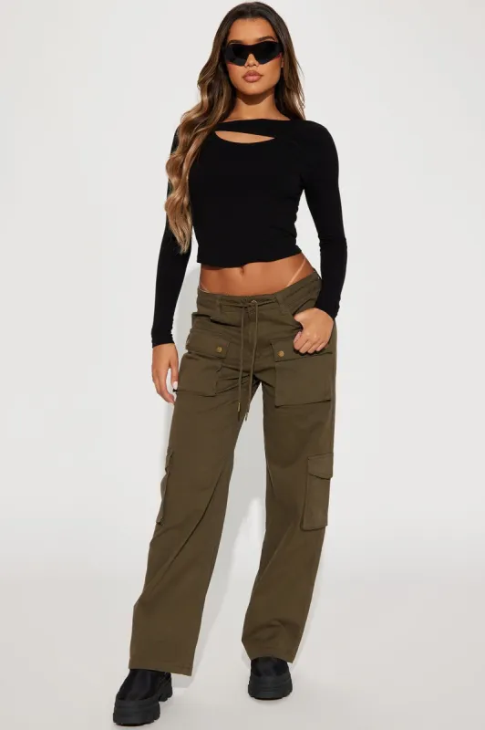 No Effort Cargo Pant - Olive sold by Fashion Nova