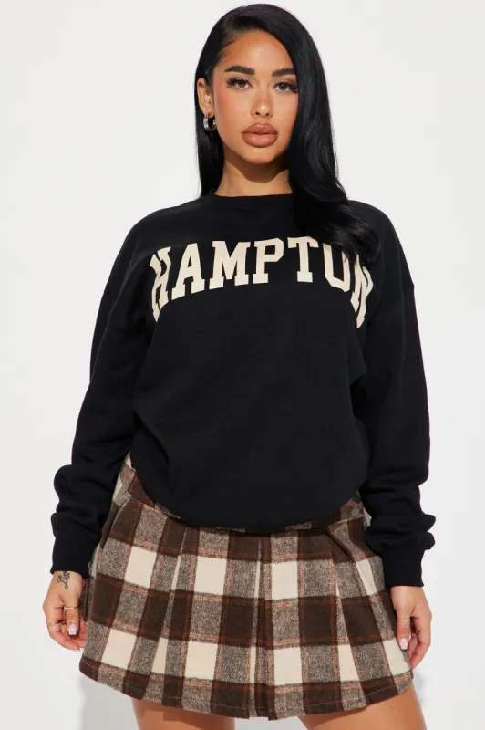 Hampton Vintage Crew Neck Sweatshirt - Black made by Fashion Nova