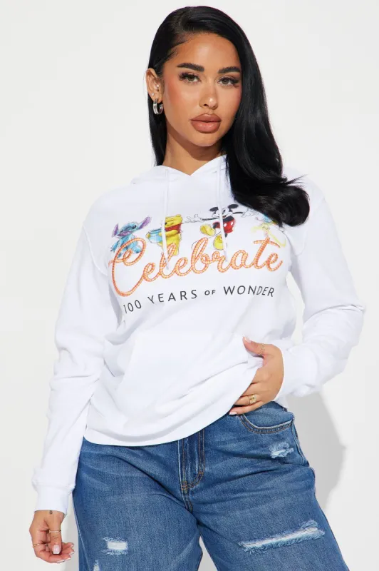Celebrate 100 Years Of Disney Hoodie - White sold by Fashion Nova
