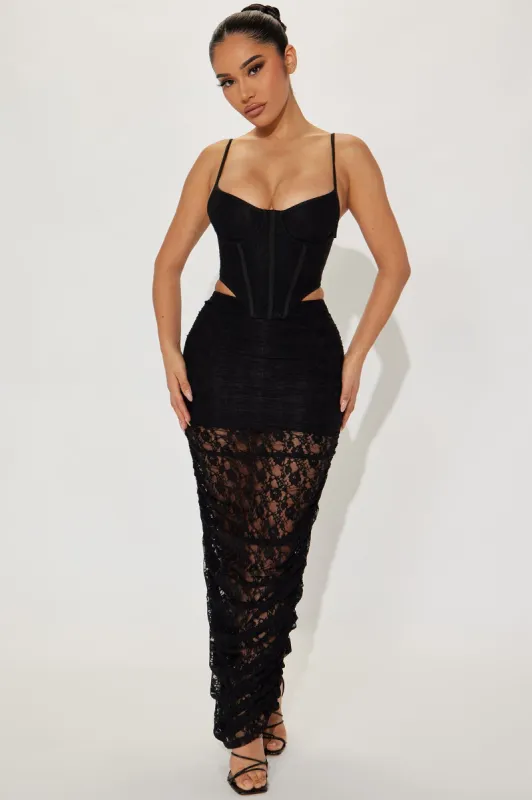 Greatest Love Lace Maxi Skirt - Black sold by Fashion Nova
