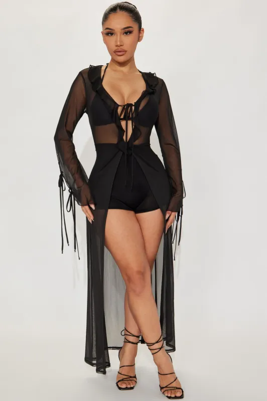 Theo Maxi Romper - Black made by Fashion Nova