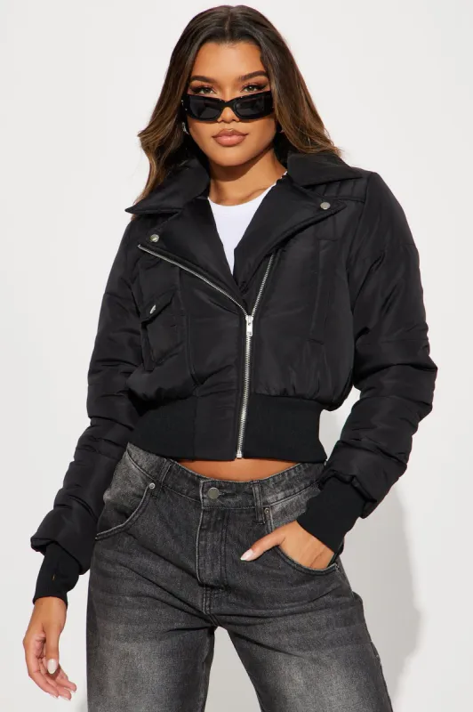 Sydney Street Puffer Jacket - Black sold by Fashion Nova