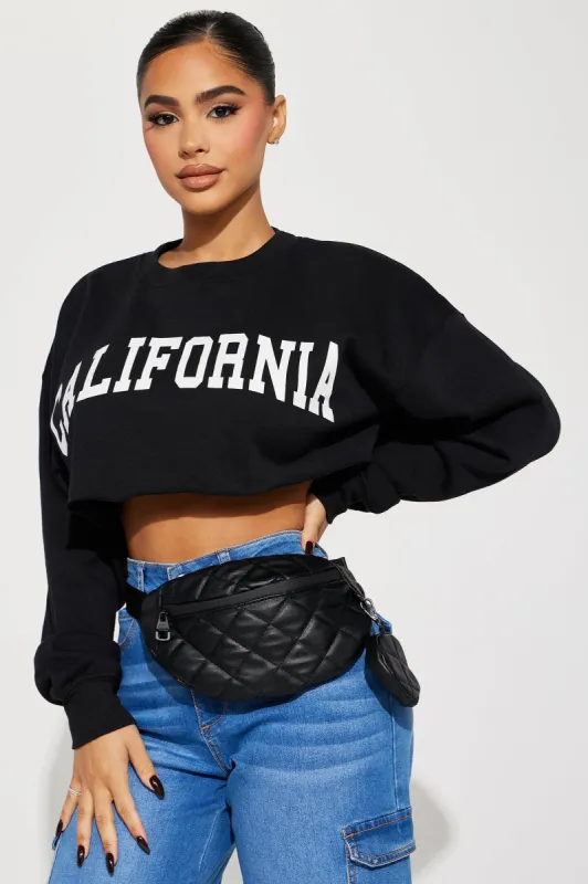 Running On Caffine Fanny Pack - Black sold by Fashion Nova