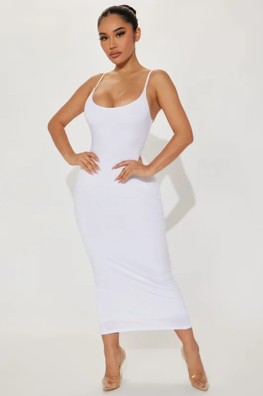 Ajay Midi Dress - White sold by Fashion Nova