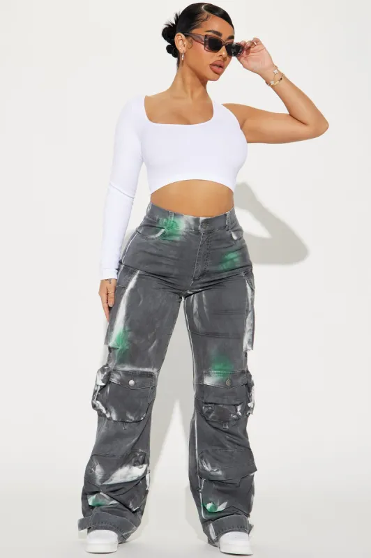 Big Time Cargo Pant - Charcoal/combo sold by Fashion Nova