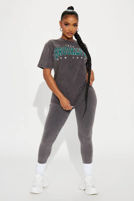 Brooklyn Mineral Wash Legging Set - Black sold by Fashion Nova