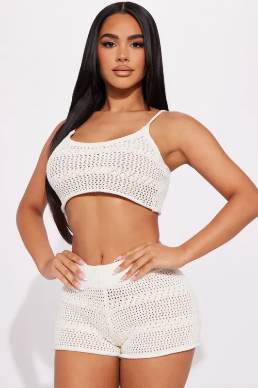 Another Vacation Crochet Short Set - Cream sold by Fashion Nova