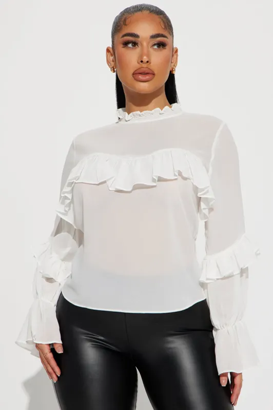 Birdie Blouse Top - Off White sold by Fashion Nova