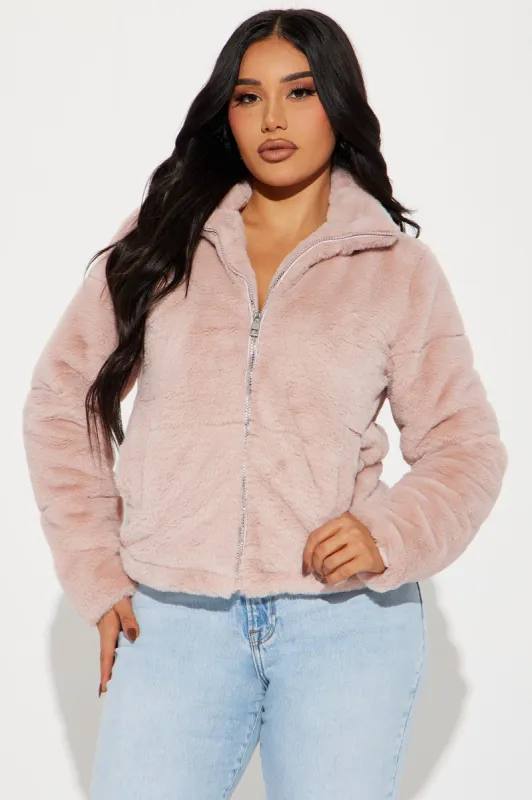 Cold Girl Faux Fur Bomber - Pink sold by Fashion Nova