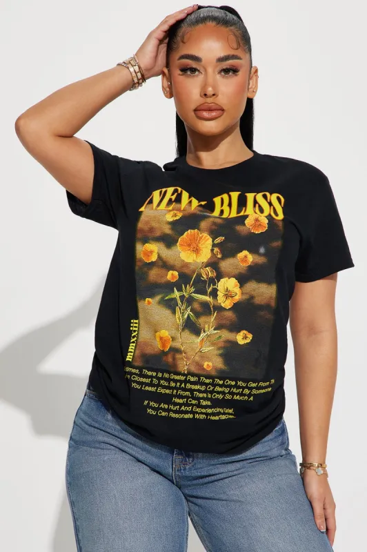 New Bliss Graphic Tee - Black sold by Fashion Nova