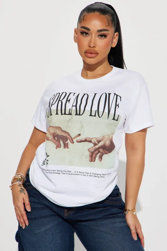 Spread Love Graphic Tshirt - White sold by Fashion Nova