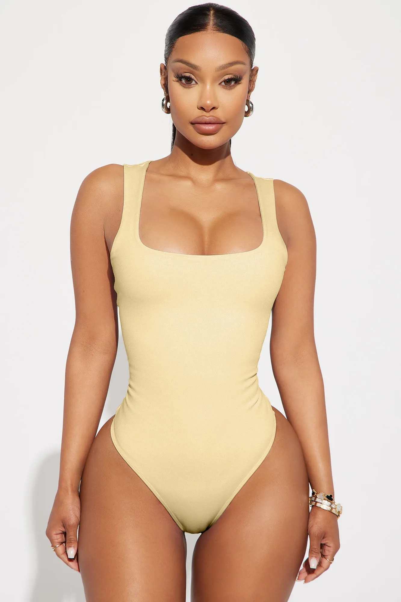 Adriana Smooth Fit Bodysuit - Butter Yellow sold by Fashion Nova