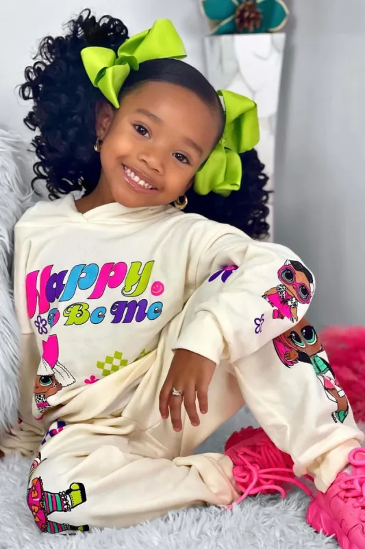 Mini LOL Surprise Happy Thoughts Fleece Jogger Set - Ivory made by Fashion Nova