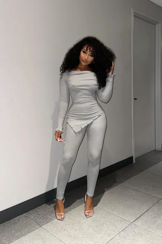 Mya Legging Set - Heather Grey sold by Fashion Nova