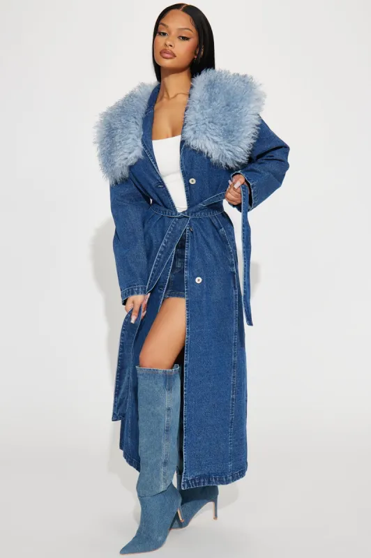 Haven Denim Trench - Dark Wash sold by Fashion Nova