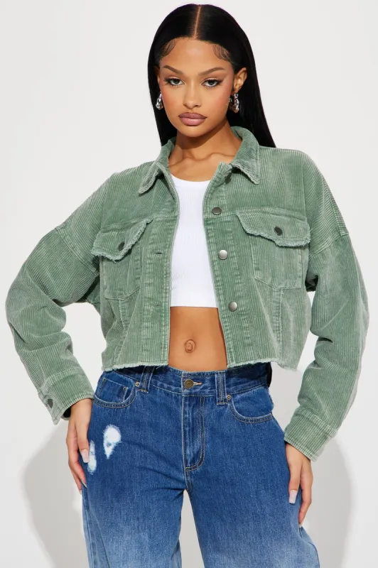 No Time Off Washed Jacket - Olive sold by Fashion Nova