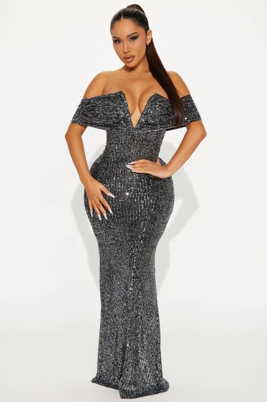 Ciara Sequin Maxi Dress - Black sold by Fashion Nova