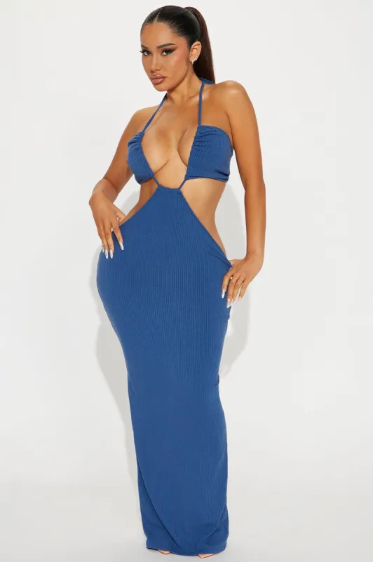 Tropical Temptation Maxi Dress - Blue sold by Fashion Nova