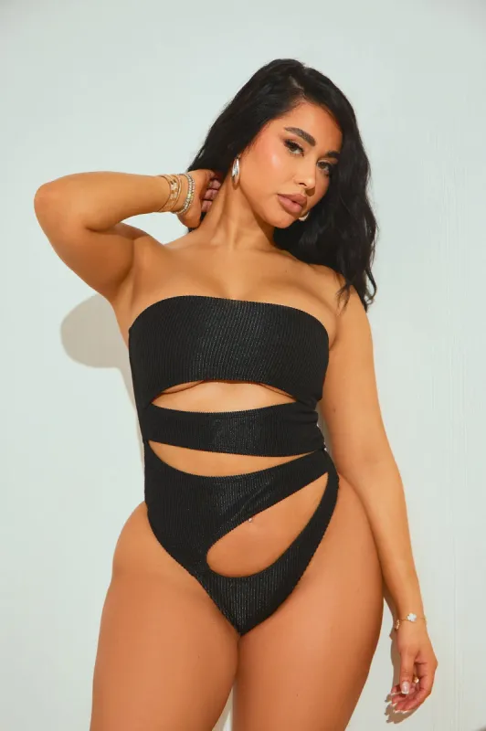 Luisa Cutout 1 Piece Swimsuit - Black sold by Fashion Nova