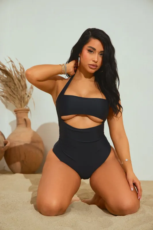 Carla 1 Piece Boyshort Swimsuit - Black sold by Fashion Nova
