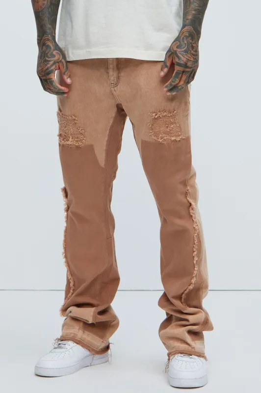 Dogwood Stacked Skinny Flare Pants - Taupe sold by Fashion Nova