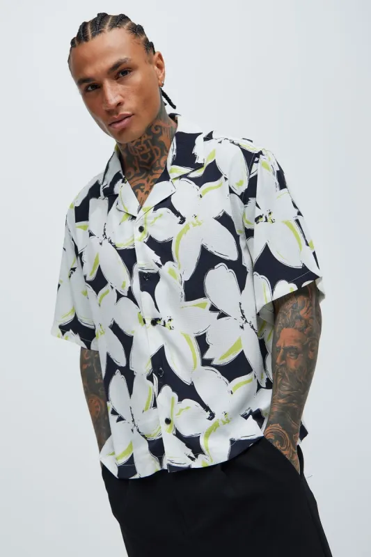 Hartwell Textured Shirt - White/combo sold by Fashion Nova