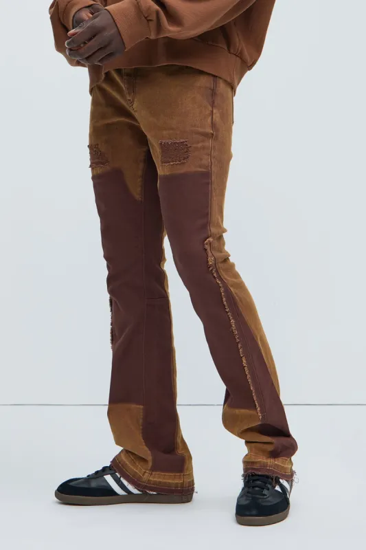 Dogwood Stacked Skinny Flare Pants - Dark Brown sold by Fashion Nova