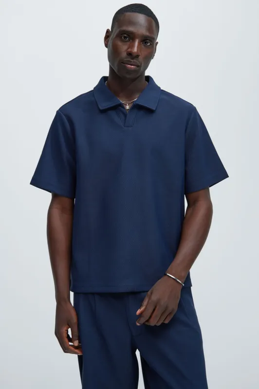 Turner Short Sleeve Polo - Navy sold by Fashion Nova