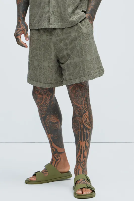 Link Textured Shorts - Olive sold by Fashion Nova